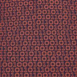 Hermes Navy Blue/Orange Numerical Print Silk Tie