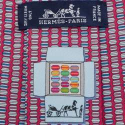 Hermes Dark Pink Printed Silk Tie
