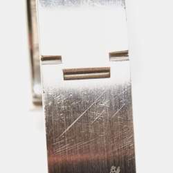 Hermès Clic H White Enamel Palladium Plated Bracelet