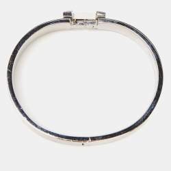 Hermès Clic H White Enamel Palladium Plated Bracelet