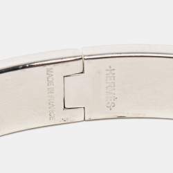 Hermès Clic H Black Enamel Palladium Plated Bracelet