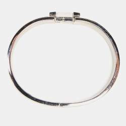 Hermès Clic H Black Enamel Palladium Plated Bracelet