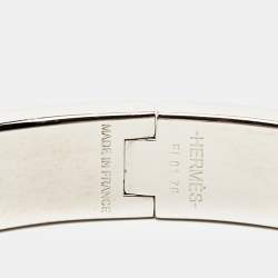 Pre Owned Hermès Clic H Yellow Enamel Palladium Plated Bracelet