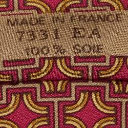 Hermes Burgundy Printed Silk Tie