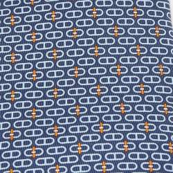 Pre Owned Hermes Navy Blue Glenan Printed Silk Skinny Tie