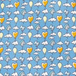 Hermes Blue Up In The Clouds Printed Silk Slim Tie