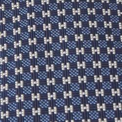 Pre Owned Hermès Navy Blue 7 H Cheval A La Couverture Silk Jacquard Slim Tie