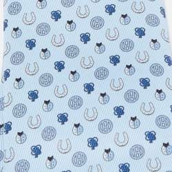 Pre Owned Hermès Blue Job Interview Printed Silk Slim Tie