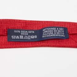 Hermès Red H Silk Jacquard Tie