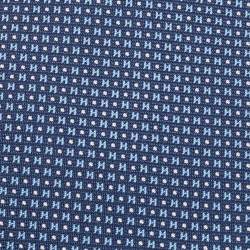 Pre Owned Hermès Navy Blue Mega Chariot Silk Jacquard Slim Tie
