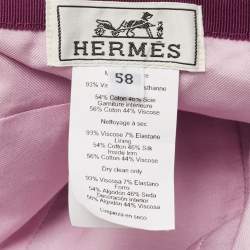 Pre Owned Hermes Purple Viscose Tess Milano Baseball Cap (58)