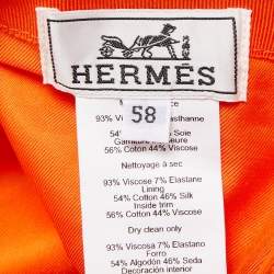 Hermès Orange Viscose Tess Milano Baseball Cap (58)