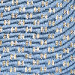 Pre Owned Hermès Blue H Pattern Silk Jacquard Slim Tie