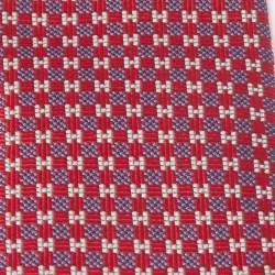 Pre Owned Hermès Red 7 H Cheval a la Couverture Silk Jacquard Slim Tie
