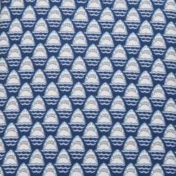 Pre Owned Hermes Blue Les Dents d'Hermes Printed Silk Slim Tie