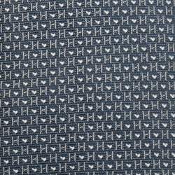 Pre Owned Hermes Blue Heart Patterned Silk Skinny Tie