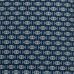 Pre Owned Hermes Navy Blue Printed Silk Skinny Tie