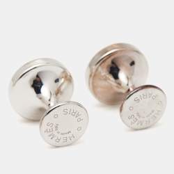 Hermes Sceau Sterling Silver Cufflinks