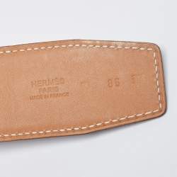 Hermes Black Box Leather Constance Belt 85CM