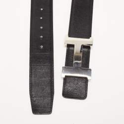Hermes Black Box Leather Constance Belt 85CM