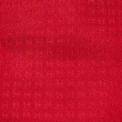 Pre Owned Hermès  Red Faconne H Silk Jacquard Tie