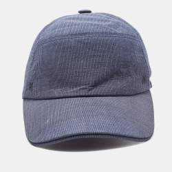 Hermès Navy Blue Cotton & Linen Lined Baseball Cap (57)