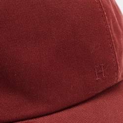 Hermès Brown Logo Embroidered Cotton Baseball Cap Size 59