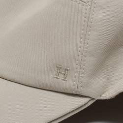 Pre Owned Hermès Light Grey Logo Embroidered Cotton Baseball Cap Size 61