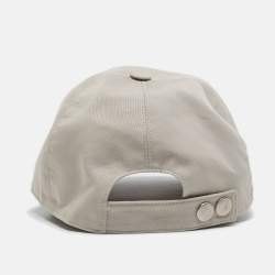 Pre Owned Hermès Light Grey Logo Embroidered Cotton Baseball Cap Size 61