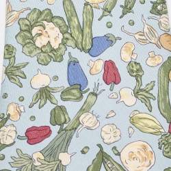 Pre Owned Hermes Multicolor Vegetables Print Silk Tie