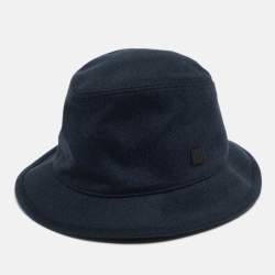 Hermès Navy Blue Cashmere Hat Size 59