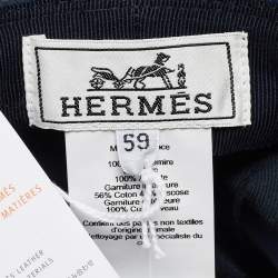 Hermès Navy Blue Cashmere Hat Size 59
