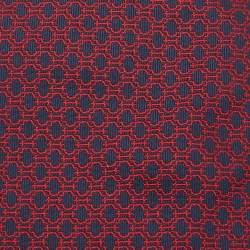 Pre Owned Hermes Navy Blue/Red Horsebit Patterned Silk Traditional Tie
