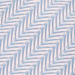 Pre Owned Hermes Light Pink/Blue Geometric Print Silk Traditional Tie