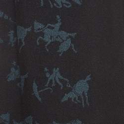 Hermes Bicolor Equestrian Jacquard Reversible Cashmere & Silk Muffler