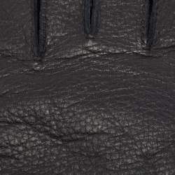 Hermes Black Deerskin and Cashmere Gloves Size 8.5