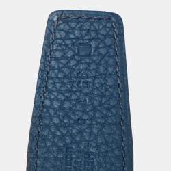 Pre Owned Hermes Noir/Bleu de Presse Chamonix and Togo Leather Idem H Buckle Reversible Belt 95 CM