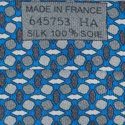 Hermès Blue Patterned Silk Tie 