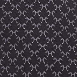 Pre Owned Hermès Vintage Black Horse Print Silk Tie