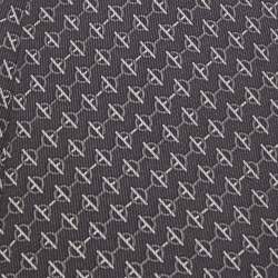 Hermès Black Chain Link Print Silk Tie