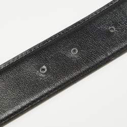Pre Owned Hermes Noir/Rouge Sellier Chamonix and Togo Leather Belt Strap 
