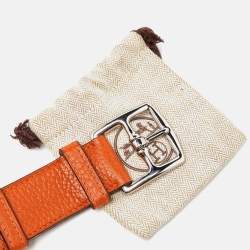 Hermes Orange Taurillon Clemence Leather Etriviere Belt 100 CM