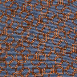 Pre Owned Hermès Grey Geometric Print Silk Narrow Tie