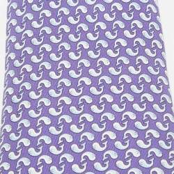Pre Owned Hermès Blue Dolphin Print Silk Tie