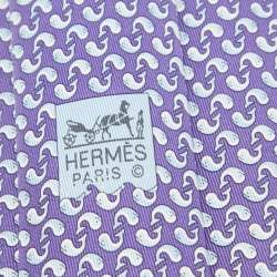 Pre Owned Hermès Blue Dolphin Print Silk Tie
