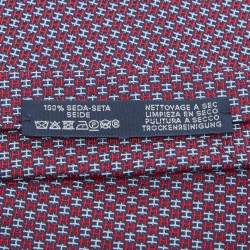 Hermes Navy Blue H Jacquard Silk Tie 