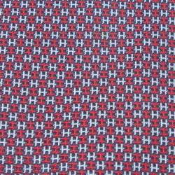 Hermes Navy Blue H Jacquard Silk Tie 