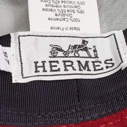 Hermes Red Cashmere Calvi Bucket Hat Size 57