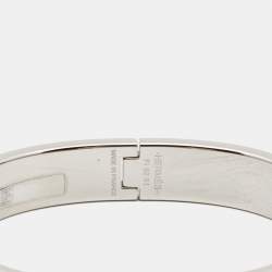 Hermes Clic H Blue Enamel Palladium Plated Bracelet