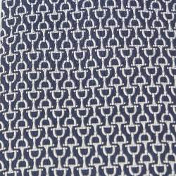 Hermes Navy Blue Horsebit Patterned Silk Tie
